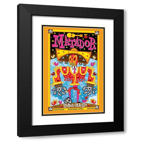 Matador Black Modern Wood Framed Art Print with Double Matting by Gutierrez, Jorge R.