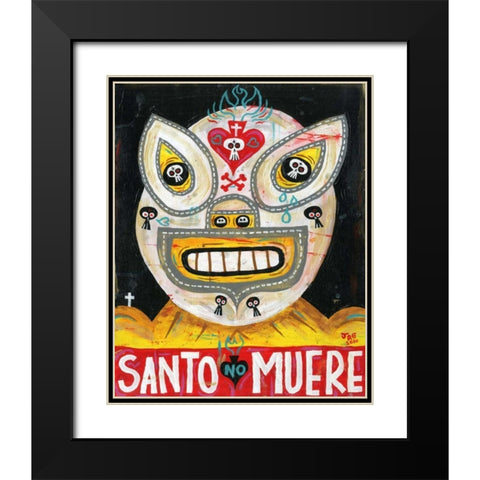 Santo Black Modern Wood Framed Art Print with Double Matting by Gutierrez, Jorge R.