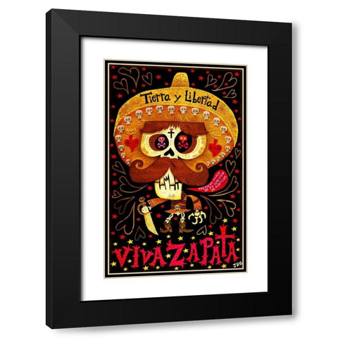 Viva Zapata Black Modern Wood Framed Art Print with Double Matting by Gutierrez, Jorge R.