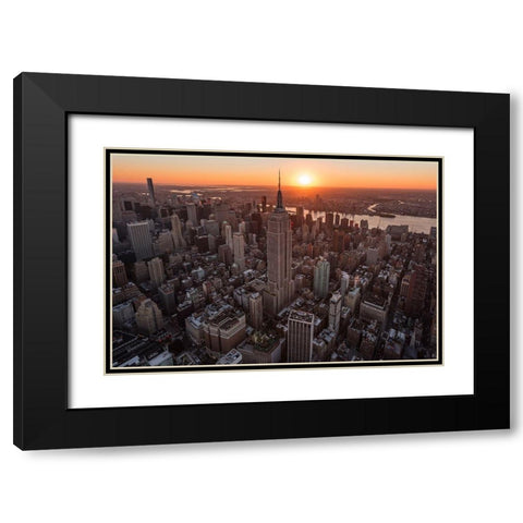 Empire Flight Sun Burst Black Modern Wood Framed Art Print with Double Matting by Getty, Bruce