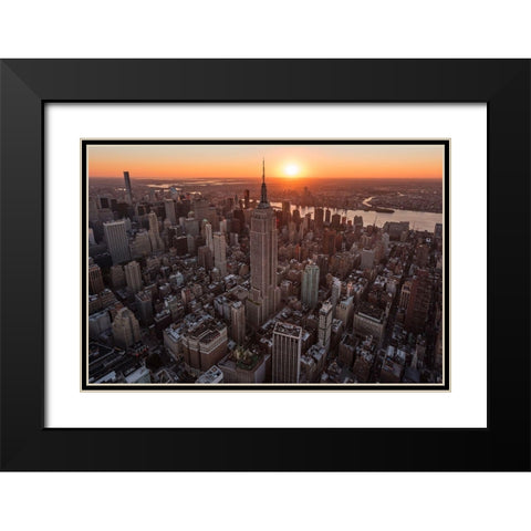 Empire Flight Sun Burst Black Modern Wood Framed Art Print with Double Matting by Getty, Bruce