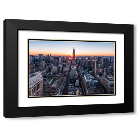 Empire Sunburst Sunrise 2 Black Modern Wood Framed Art Print with Double Matting by Getty, Bruce