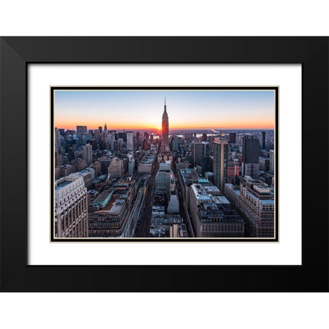 Empire Sunburst Sunrise 2 Black Modern Wood Framed Art Print with Double Matting by Getty, Bruce