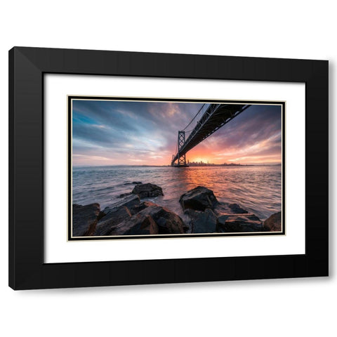 Golden Light Explosion Black Modern Wood Framed Art Print with Double Matting by Getty, Bruce