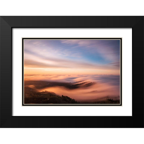Golden Morning Black Modern Wood Framed Art Print with Double Matting by Getty, Bruce