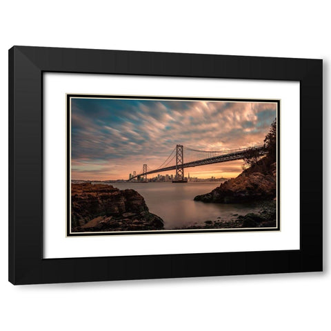 San Franciscoaâ‚¬â„¢s Stretch Black Modern Wood Framed Art Print with Double Matting by Getty, Bruce
