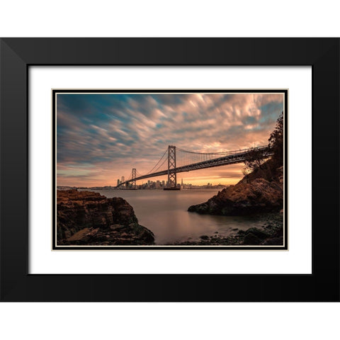 San Franciscoaâ‚¬â„¢s Stretch Black Modern Wood Framed Art Print with Double Matting by Getty, Bruce