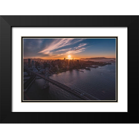 Sunset Explosion Black Modern Wood Framed Art Print with Double Matting by Getty, Bruce