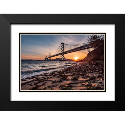 Sunset from the Island 2 Black Modern Wood Framed Art Print with Double Matting by Getty, Bruce