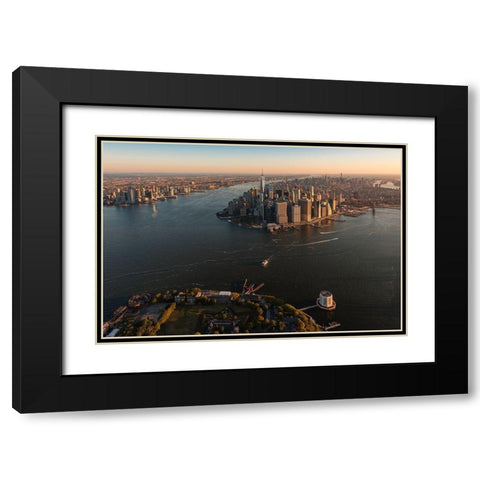 The Big Apple Black Modern Wood Framed Art Print with Double Matting by Getty, Bruce
