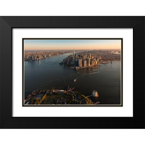The Big Apple Black Modern Wood Framed Art Print with Double Matting by Getty, Bruce
