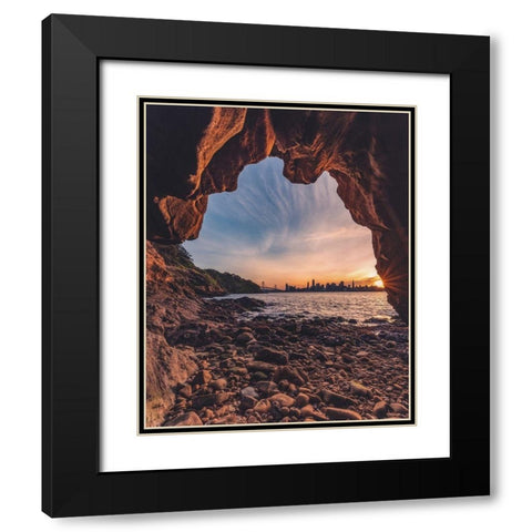 Treasure Island Cave Black Modern Wood Framed Art Print with Double Matting by Getty, Bruce