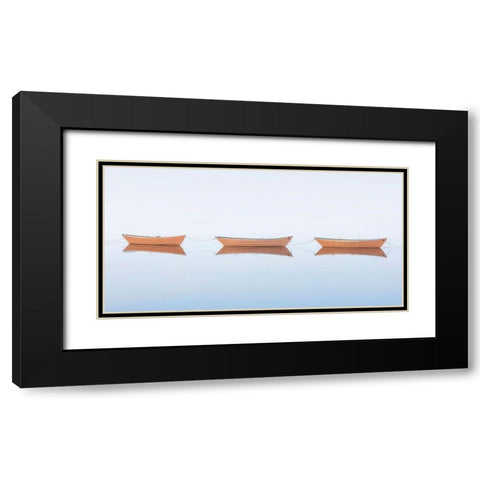 Three Dories II Black Modern Wood Framed Art Print with Double Matting by Gendreau, Katherine