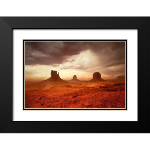 Monsoon Sandstorm Black Modern Wood Framed Art Print with Double Matting by Gavrilis, John