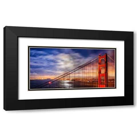 N. Tower Panorama - GG Bridge Black Modern Wood Framed Art Print with Double Matting by Gavrilis, John