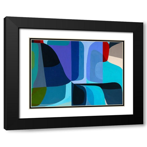 Merging Waters Black Modern Wood Framed Art Print with Double Matting by Griese, Marion