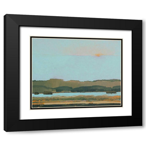 West of the River Black Modern Wood Framed Art Print with Double Matting by Hargreaves, Greg