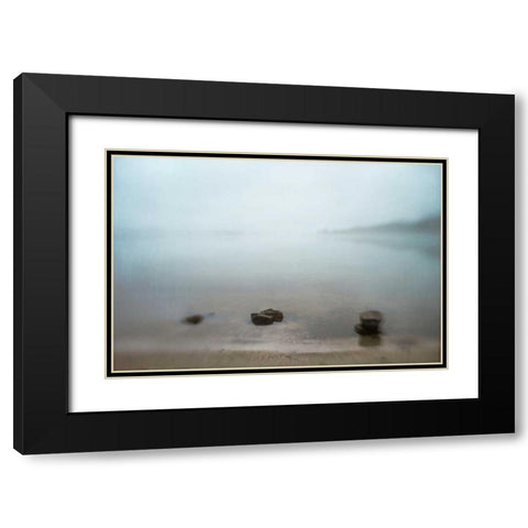 Three Rocks Black Modern Wood Framed Art Print with Double Matting by Hanna, Dawn D.