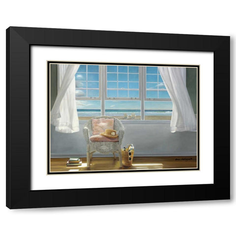 A Moments Peace Black Modern Wood Framed Art Print with Double Matting by Hollingsworth, Karen