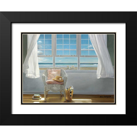 A Moments Peace Black Modern Wood Framed Art Print with Double Matting by Hollingsworth, Karen