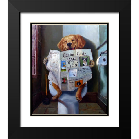 Dog Gone Funny Black Modern Wood Framed Art Print with Double Matting by Heffernan, Lucia
