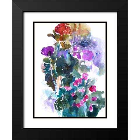 Flowers and Insects Two Black Modern Wood Framed Art Print with Double Matting by Hamidieli, Fotini