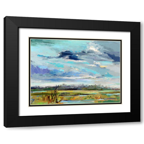 Marsh Skies Black Modern Wood Framed Art Print with Double Matting by Hallock, Carol