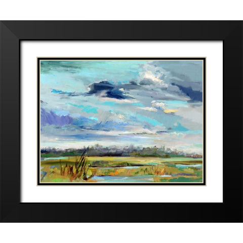Marsh Skies Black Modern Wood Framed Art Print with Double Matting by Hallock, Carol