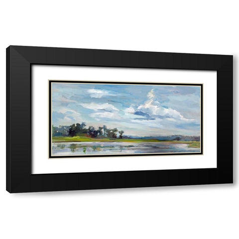 Tree Reflections Black Modern Wood Framed Art Print with Double Matting by Hallock, Carol