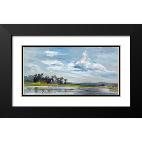 Tree Reflections Black Modern Wood Framed Art Print with Double Matting by Hallock, Carol
