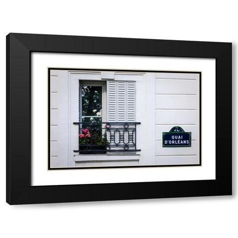 Quai dÃ¢â‚¬â„¢Orleans Black Modern Wood Framed Art Print with Double Matting by Herrera, H.J.
