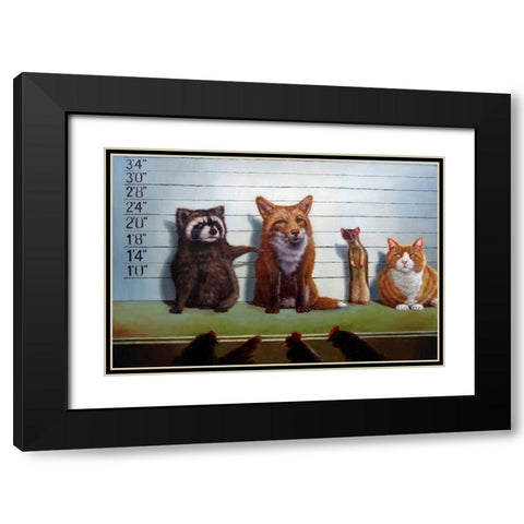Usual Suspects Black Modern Wood Framed Art Print with Double Matting by Heffernan, Lucia
