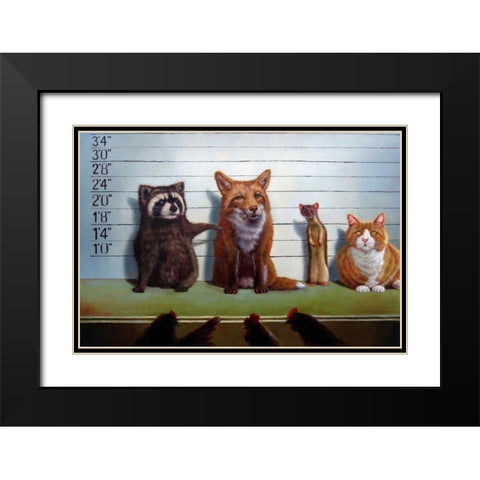 Usual Suspects Black Modern Wood Framed Art Print with Double Matting by Heffernan, Lucia