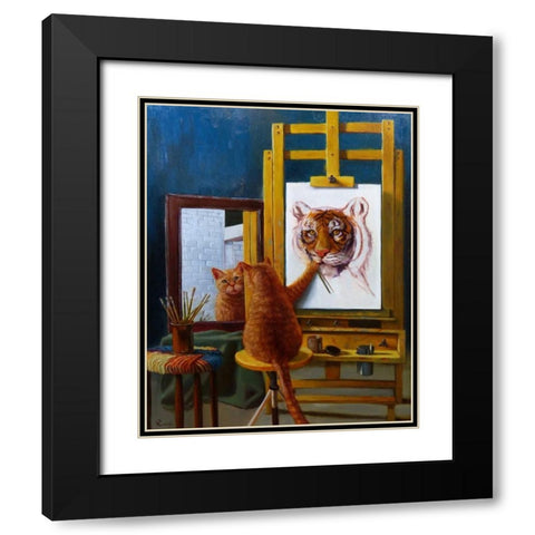 Norman Catwell Black Modern Wood Framed Art Print with Double Matting by Heffernan, Lucia