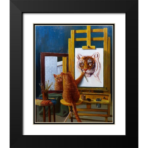 Norman Catwell Black Modern Wood Framed Art Print with Double Matting by Heffernan, Lucia