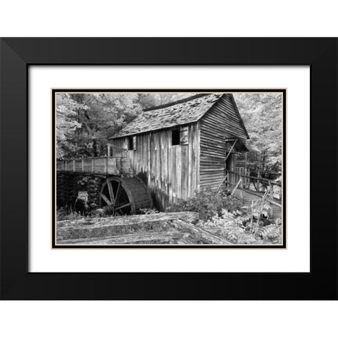 Cable Mill Cades Cove Black Modern Wood Framed Art Print with Double Matting by Hiers, Winthrope