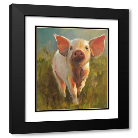 Morning Pig Black Modern Wood Framed Art Print with Double Matting by Humphry, Cari J.