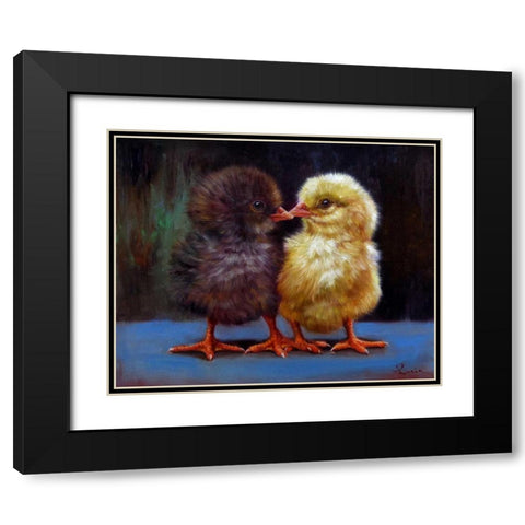 The Kiss Black Modern Wood Framed Art Print with Double Matting by Heffernan, Lucia