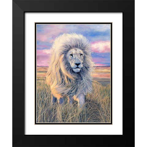 Timbavati Messenger Black Modern Wood Framed Art Print with Double Matting by Henderson, Jan