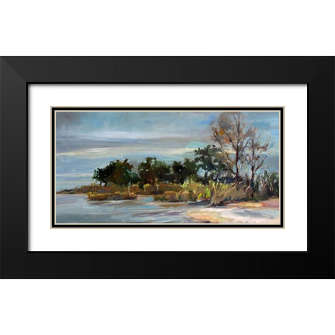 Winter Beach Black Modern Wood Framed Art Print with Double Matting by Hallock, Carol
