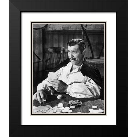 Clark Gable 1939 Gone with the Wind Black Modern Wood Framed Art Print with Double Matting by Unknown