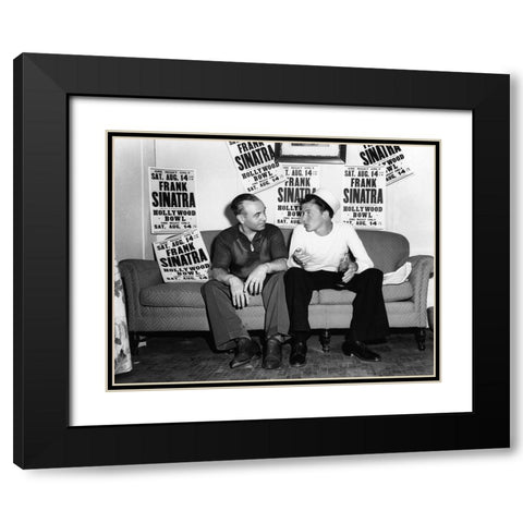 Frank Sinatra Aug. 14, 1943 At the Hollywood Bowl Black Modern Wood Framed Art Print with Double Matting by Unknown