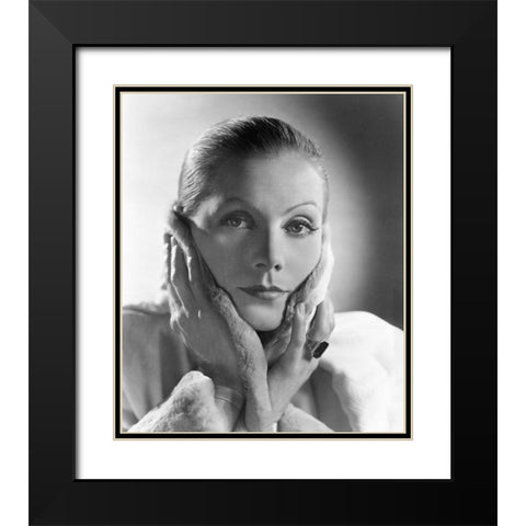 Greta Garbo 1935 Anna Karenina Black Modern Wood Framed Art Print with Double Matting by Unknown