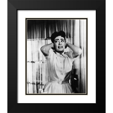 Joan Crawford 1956 Autumn Leaves Black Modern Wood Framed Art Print with Double Matting by Unknown