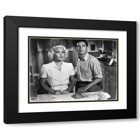 Lana Turner 1946 The Postman Always Rings Twice B Black Modern Wood Framed Art Print with Double Matting by Unknown