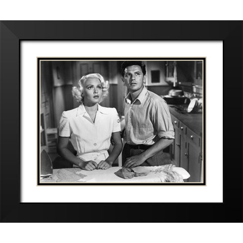 Lana Turner 1946 The Postman Always Rings Twice B Black Modern Wood Framed Art Print with Double Matting by Unknown