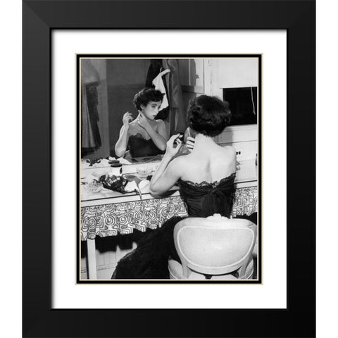 Elizabeth Taylor 1951 behind the Scenes A Place in the Sun Black Modern Wood Framed Art Print with Double Matting by Unknown