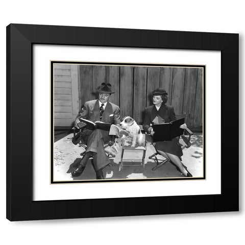 The Thin Man William Powell, Myrna Loy and Asta Black Modern Wood Framed Art Print with Double Matting by Unknown