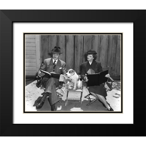The Thin Man William Powell, Myrna Loy and Asta Black Modern Wood Framed Art Print with Double Matting by Unknown