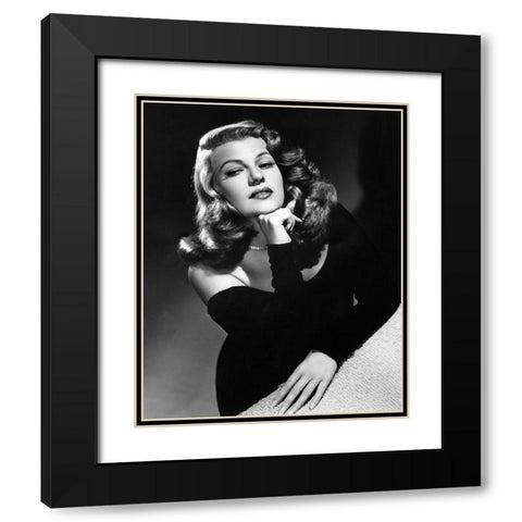 Rita Hayworth Gilda 1946 Black Modern Wood Framed Art Print with Double Matting by Unknown